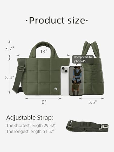 WESTBRONCO Mini Puffer Bag Quilted Crossbody Bags for Women Small Puffy Purse Nylon Shoulder Handbag with Adjustable Strap3