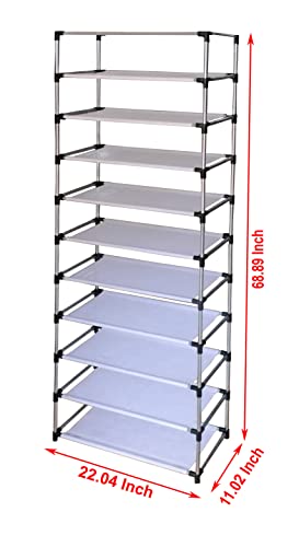 Image of GTC Collapsible Portable Foldable Wardrobe Storage Shelves Organizer for Clothes Racks Fabric Almirah Non Rustable Iron (10L, Brown) Storage Unit