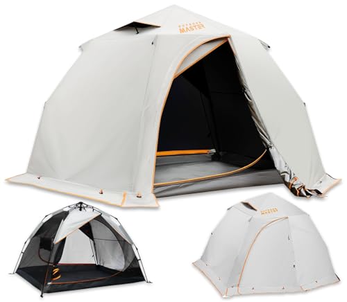 OutdoorMaster 2 Person Camping Tent, 4 Seasons Lightweight Backpacking Canopy, Waterproof and Weatherproof Sun Shelter, Double Layer Outdoor Cabana for Camping, Hiking and Mountaineering
