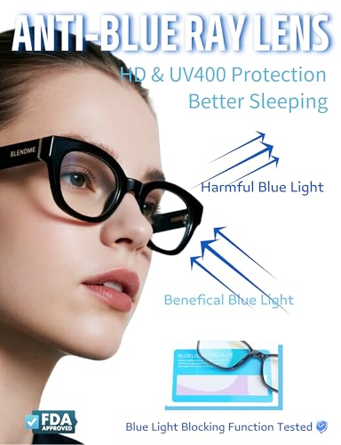 Image of Wide Rectangle Blue Light Glasses for Woman Reduce Eyestrain for Gaming /Computer /Screen