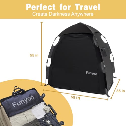 Image of Pop Up Blackout Tent for Babbies and Toddlers, One Click Setup Baby Travel Crib Tent, Blackout Cover for Pack N Play and Baby Crib