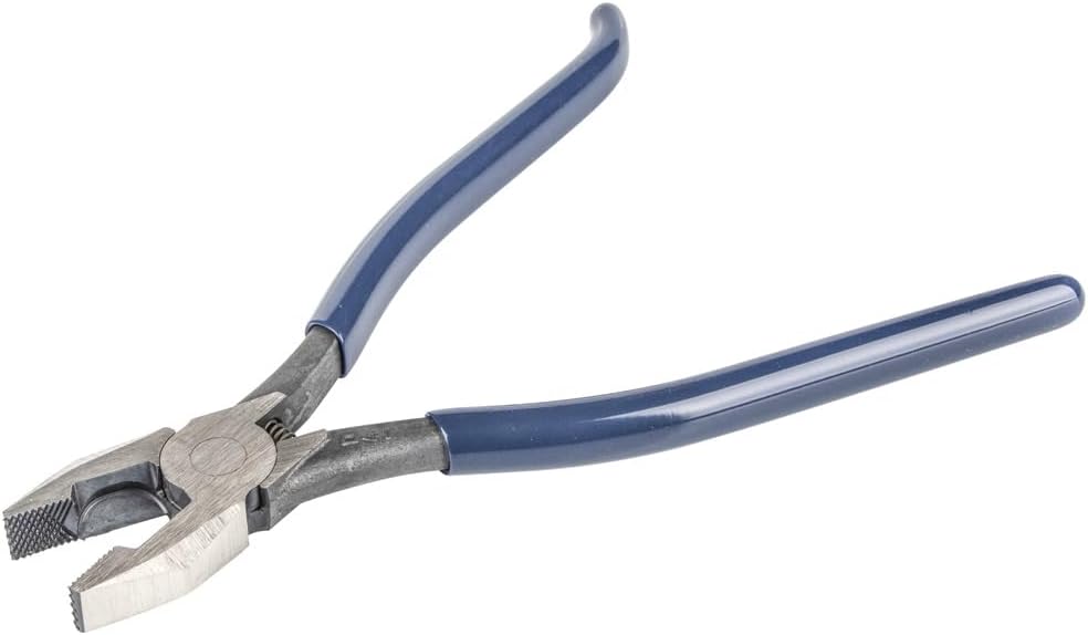 Klein Tools D201-7CSTLFT Ironworker Side Cutting Pliers to Twist and Cut Rebar Tie Wire, Left Handed and Spring Loaded, 9-Inch