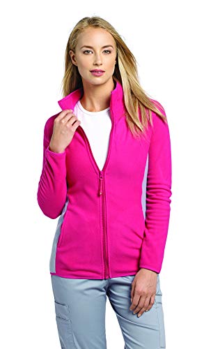 White Cross Women's 448 Polar Fleece Scrub Jacket (Fuchsia, Large)