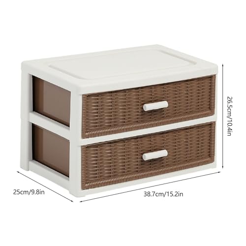 Boîte de rangement pour tiroir en polypropylène imitation rotin empilable