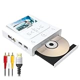 VHS to DVD Recorder, VCR to DVD Recorder-Convert Photos and Videos Between VHS,VCR,Memory Card，DVD and USB. Phone can use a Free app to Burn Videos and Photos, Also has TV Recording Function（White）