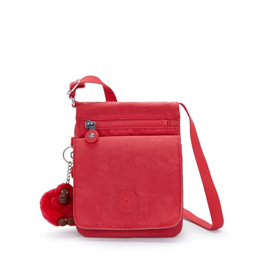 Kipling Minibolsa Eldorado para mujer, ligera, bolsa de viaje de nailon, Berry Blitz, 6''L x 8''H x 1''D
