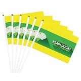 Traumatic Brain Injury Awareness Month Small Flag on Stick 5x8 Handheld Double Sided Mini Garden Flags Sign for Parade Party Decorations Festival Celebration 6 pcs