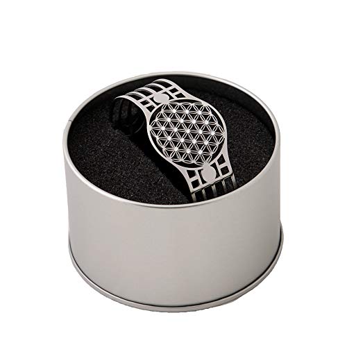 Bracelet en Acier inoxidable avec Une Fleur de Vie Soleil avec 19 Pierres Swarovski, H: 5cm l: env. 6,5cm Bijou Femme Fille Cadeau Cover