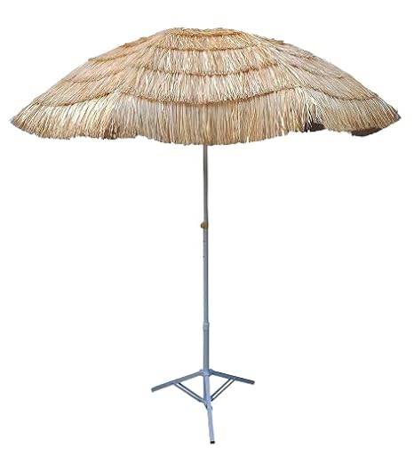 7 star DECOR Artificial Pal Leaf Straw Waterproof Double Layered Outdoor Thatch Beach Umbrella With Metal Stand