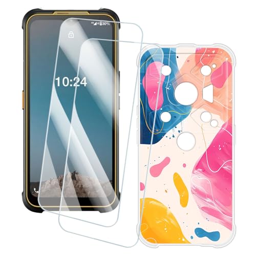 OAGELIM 2�Z�b�g �X�N���[���v���e�N�^�[ + �P�[�X AGM Glory G1S Pro (6.53 �C���`) �Ƃ̌݊������� �A�[�e�B�X�e�B�b�N�J�X�^���v�����g�J�o�[�Ƌ����K���X�t�B���� �X�N���b�`�h�~ (�J���t��)