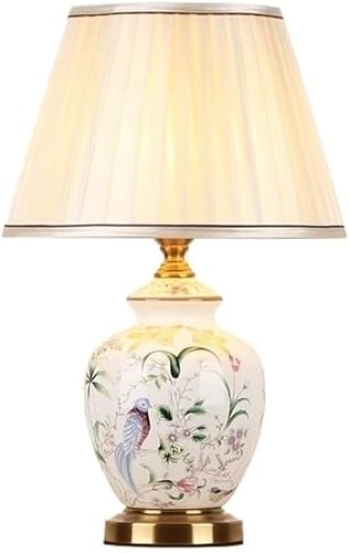 DFAEEKIYO Bedside Lamp Retro Ceramic Study Table lamp Living Room Simple Bedroom(Small)