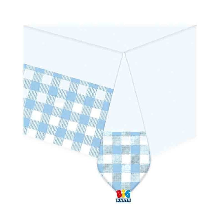 Kit Stoviglie Battesimo Bimbo - Set Tavola 24 Persone Con Tovaglia, Piatti, Bicchieri E Pallone Foil Celeste/Bianco - Foto 11