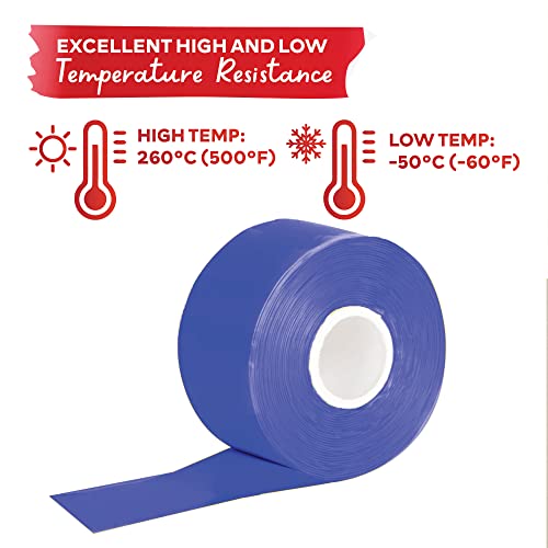Xfasten Self Fusing Silicone Tape Blue 1" X 36-Foot, Silicone Tape For Plumbing, Leak Seal Tape Waterproof, Silicone Grip Tape, Rubber Tape Thick For Pipe, Hose Repair Tape, Stop Leak Tape #TOP6