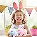 2023 New Easter Plush Bunny Toy, Electric Rabbit Toys Educational Interactive Toy Can Walk and Talk, Easter Gift for Children, Cute Bunny with Carrot, Hopping Wiggle Ears Twitch Nose