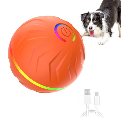 USB Rechargeable Ball Thrower for Dogs, Interactive Pet Toy Ball, Rolling for Enrichment, 2.62 inches Fun Dog Toys and Pet Suppl
