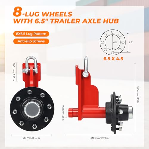 Atesilor 2 Pack Shipping Container Wheels, 8 Lug Wheels Kit with Ratchet Tie Down for Moving 20ft-40ft Empty Shipping Container, Shipping Container Accessories, 22000 Lbs Capacity Each - Thumbnail 5