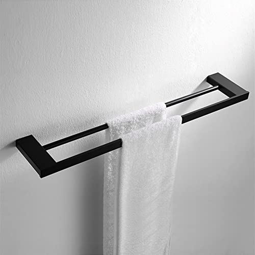 Porte-serviettes double tige 60 cm en laiton style européen pour salle de bain chic