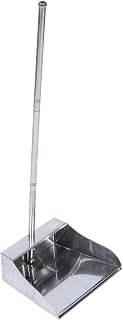TOYANDONA Dust Pans with Handle, Metal Dustpan Heavy Duty Stand Up Dustpans Cleaning Tool for Lobby Garage Home Yard