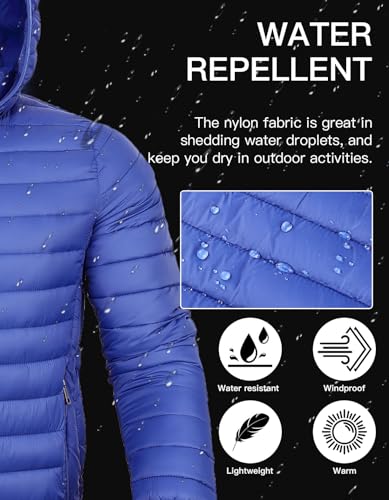 Men's Lightweight Puffer Jacket Down Packable Jacket Winter Coat with Hood4