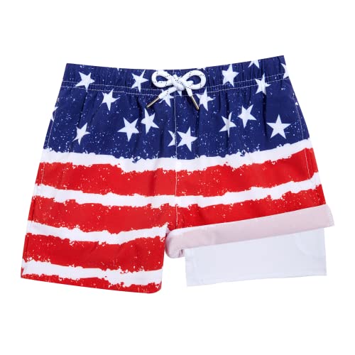 Brisira Boys Swim Trunks Toddler Bathing Suit Anti Chafe Youth Swim Shorts Kids Swim Suit With Compression Boxer Brief Liner #TOP19