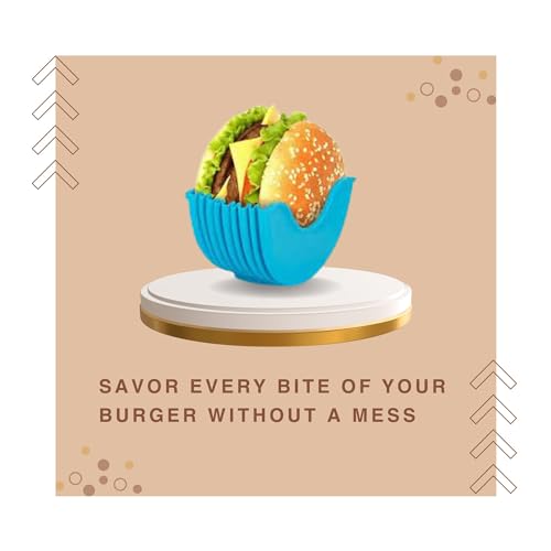 Burgerhalter aus Silikon, wiederverwendbar, einziehbar, Hamburger, Käse, Pommes Frites für Auto, Zuhause, Party, zufällige Farben, 2 Stück