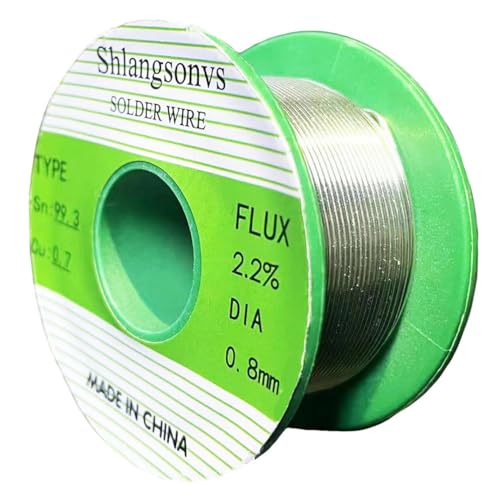 Image of Lead Free Solder Wire Sn99.3 Cu0.7 Tin Wire Rosin Core Flux Content 2.2% Flow Well Electronics Soldering Wire (20g /0.7oz, Wire gauge 0.8mm /0.031in)