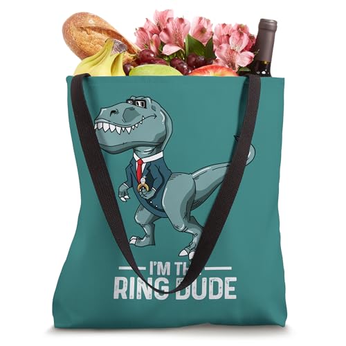 Boys Ring Bearer T-Rex Dinosaur Wedding Party Gift Outfit Tote Bag miniatura 4
