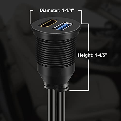 Batige Usb 3.0 & Hdmi To Hdmi + Usb3.0 Aux Extension Dash Panel Waterproof Car Flush Mount Cable For Car Boat And Motorcycle (6Ft) #TOP3