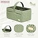 LUKJOJO Luxurious Baby Diaper Caddy, Nursery Storage Basket for Newborn Essentials, Travel Baby Basket for Diapers Baby Wipes, Organizer Tote Bag Storage Bin, Baby Shower Gifts(Sage Green)