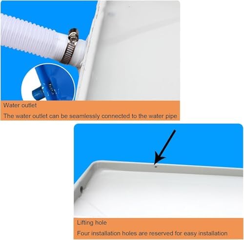 Universal Air Conditioner Drip Pan, Galvanized Sheet Tray with Drain Hole, Water Collector for Window & Split AC Units, Heat Pump Accessories, Durable & Efficient