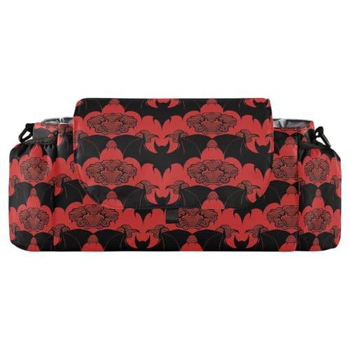miaozhen Vampire Bat Red Black stroller organizer and cup holder diaper caddy baby bottle holder bolsa para carreola gancho para carriola
