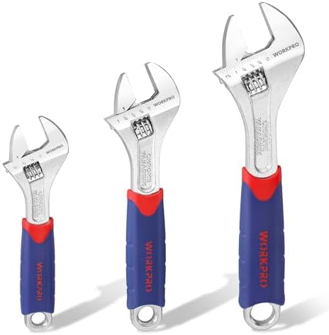 WORKPRO 3Pcs Llave Ajustable(150, 200, 250 mm), Llave Inglesa Ace...