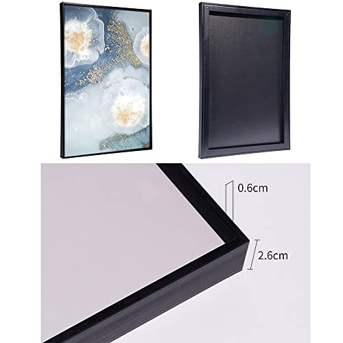 3 Framed Abstract Canvas Wall Art, Artwork In Blue, White And Grey, Simple And Elegant For Living Room Bedroom Office Decor 16" X 24" X 3 Pieces #TOP4