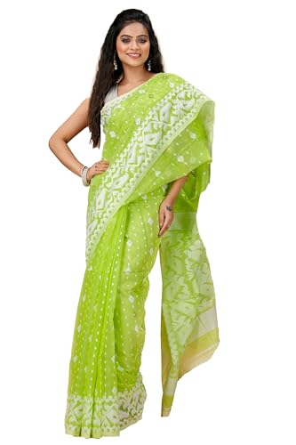 Image of OISHANI SAREE GHOR Women's Traditional Bengal Cotton Silk Soft Jamdani Saree - Beautiful design and Quality - Without Blouse Piece