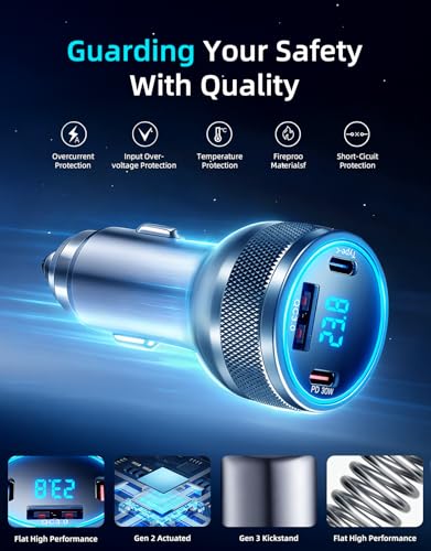 Image of Starlink Mini Cable, 4-in-1 Starlink Mini Car Charger DC Power Cable + 12V-24V Cigarette Lighter Adapter with Digital Display, USB-C PD 45W and Dual USB-A 35W Ports for Cars, Suitable for Cars (10FT)
