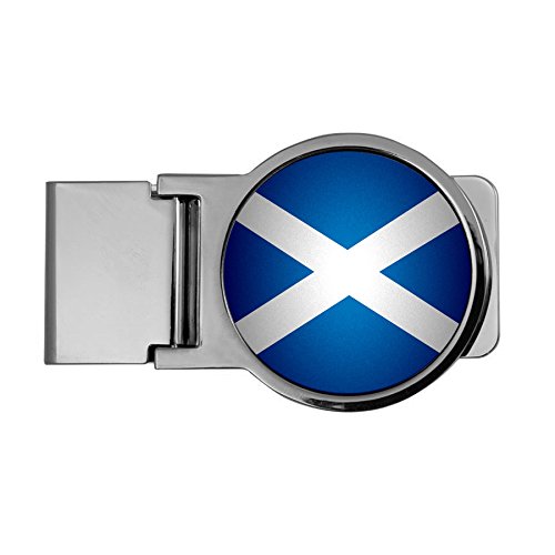 ExpressItBest Premium Money Clip - Flag of Scotland Scottish - Round Design