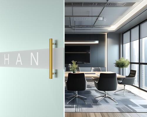 Image of 16 inch Titanium Gold Square Barn Door Pull Handle Double Sided | Heavy Duty 304 Stainless Steel, 11-6 /8 inch Hole Spacing, Fits 3 /4 inch-2 inch Thick Barn, Front Entry, Sliding & Exterior Doors