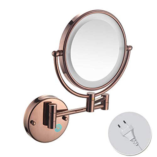 Miroir maquillage LED 5X or rose pivotant à intensité variable pour une routine beauté impeccable - 2
