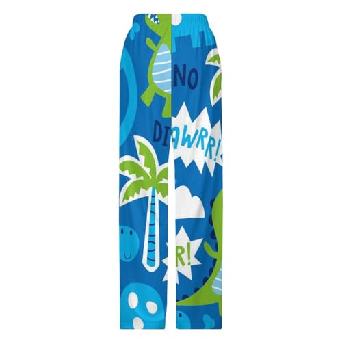 Bas de pyjama femme long avec poches imprimé dinosaure S