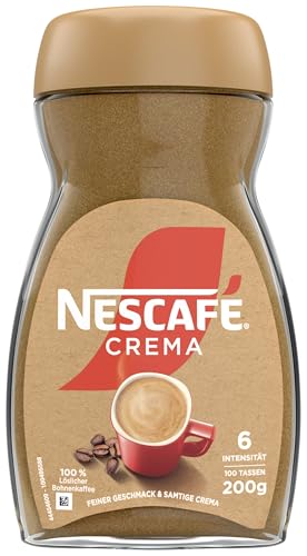 NESCAFE NESCAFÉ CLASSIC Crema löslicher Bohnenkaffee aus mitteldunkel gerösteten Kaffeebohnen kräftiger Instant-Kaffee mit samtiger Crema koffeinhaltig 1er Pack 200g