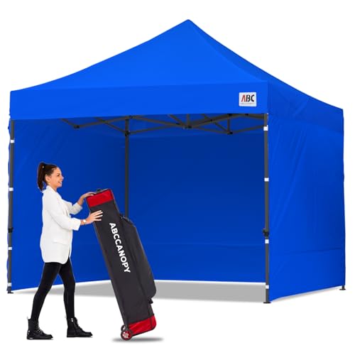Image of ABCCANOPY Heavy Duty Easy Pop up Canopy Tent with Sidewalls 10x10, Royal Blue