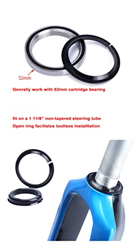 Image of Headset Conversion Crown Race for 52mm Cartridge Bearing, Headset Adaptor, Headtube Reducer, Compatible with1 1 /8 inch Non-Tapered or 1 1 /2 inch - 1 1 /8 inch Tapered Steering Tube