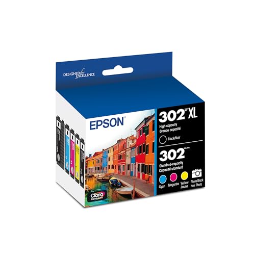 Image of Epson T302XL-BCS Claria Premium Ink Cartridge Multi-pack - High-capacity Black and Standard-capacity Photo Black and Color (CMYPB)