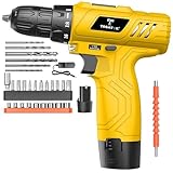 Cordless Drill Set, Multi-Functional Power Tool Set with LED Light, 2 Speed & 18+1 Torque Control