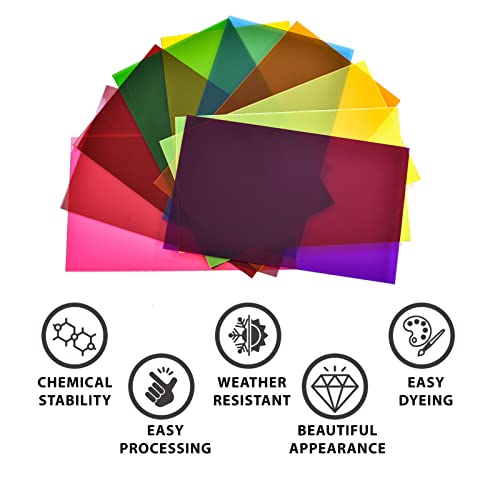 Image of Colored Acrylic Sheets 8x12 - 10 Colors 10 Pcs, 1 /8 inch Transparent Cast Acrylic for Laser Cutting Engraving | Glowforge Pro /Plus xTool P2 K40 CO₂ Compatible | DIY Signs Keychains Cake Toppers