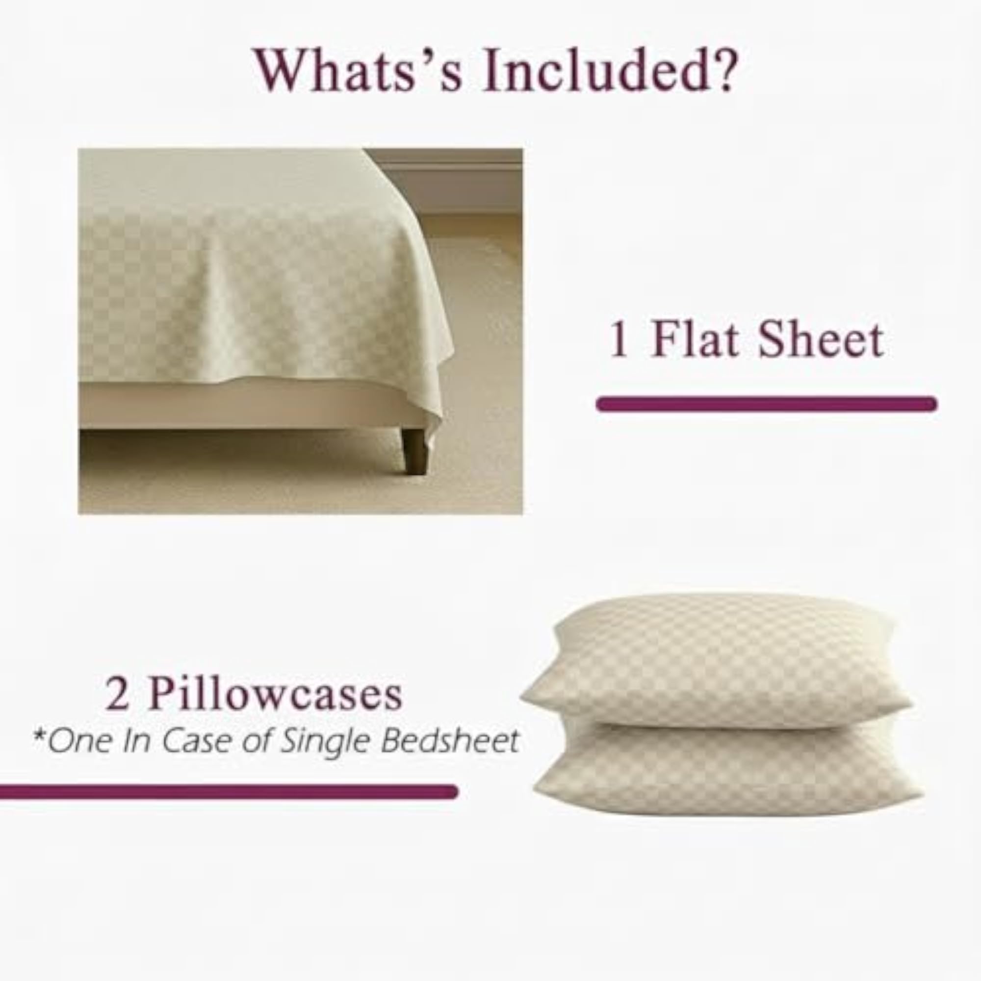 Premium 100% Cotton Jacquard Weave King Size Flat Bedsheet