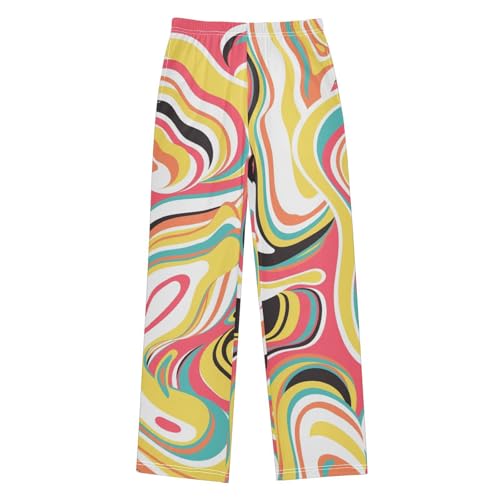 ZZXXB Candy Color Boys Long Pants Soft Trousers Elastic Waist Kids Lounge Bottoms with Pockets S-XL