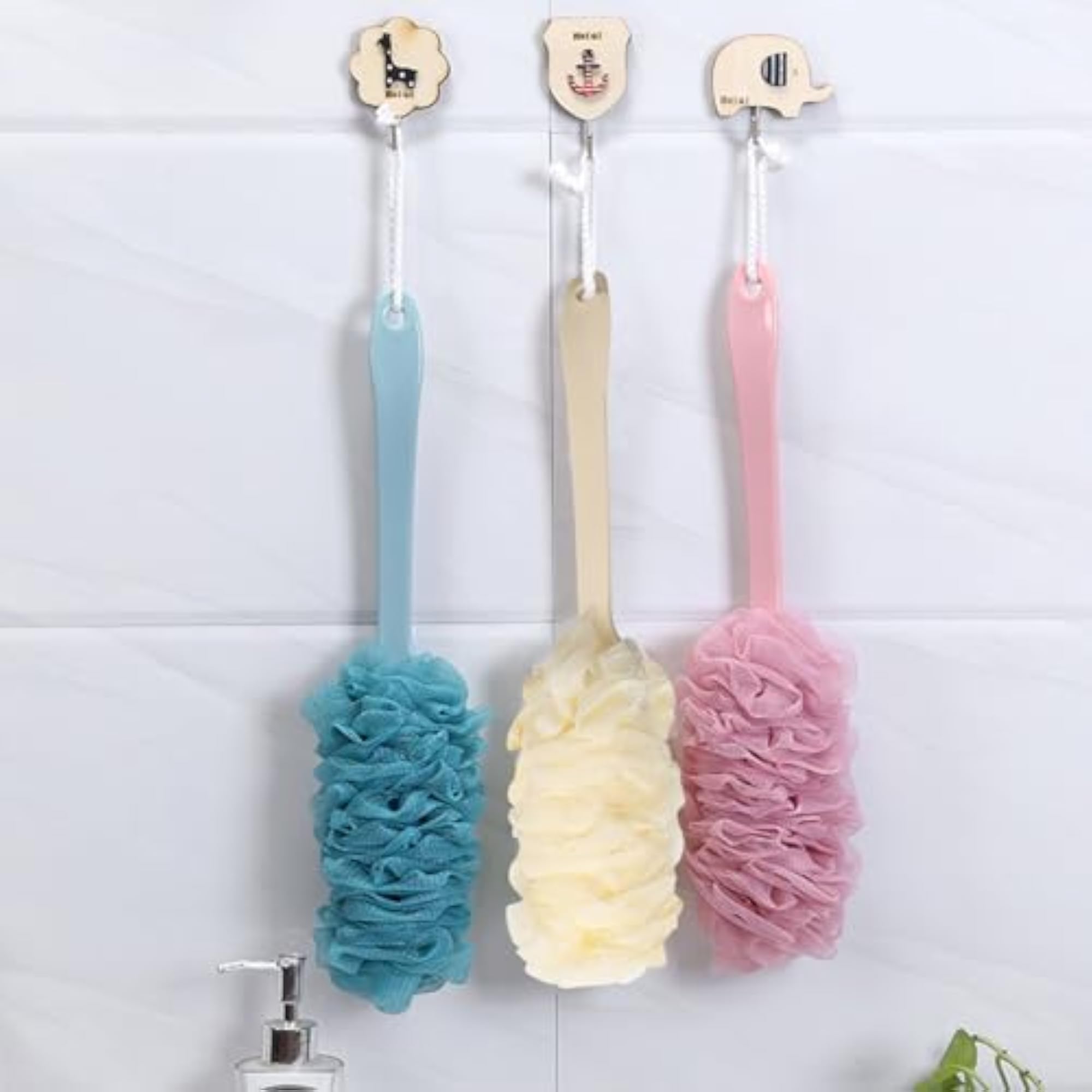2 Pack Loofah Bath Brush with Long Handle
