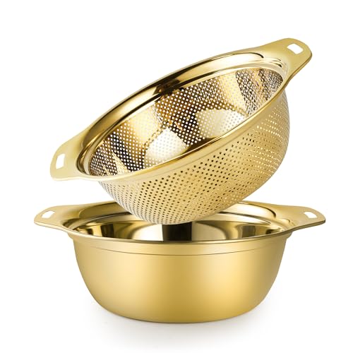 Colander 304 Stainless Steel 3-quart with Mixing...