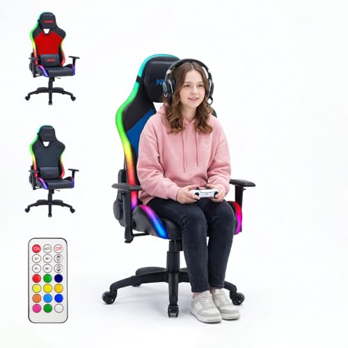 Nuwo Sedia Gaming Ergonomica RGB con Telecomando | Schienale...